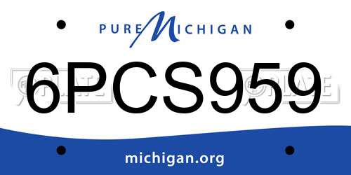 6PCS959 Michigan License Plate