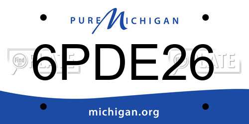 6PDE26 Michigan License Plate