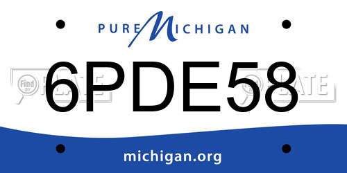 6PDE58 Michigan License Plate