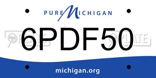 6PDF50 Michigan License Plate
