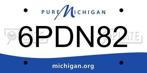 6PDN82 Michigan License Plate