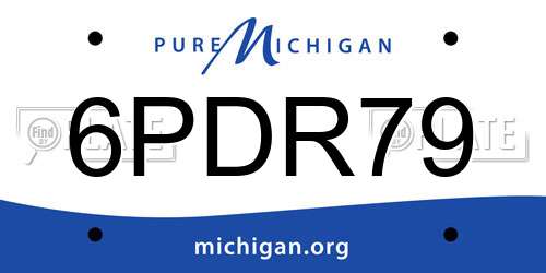 6PDR79 Michigan License Plate