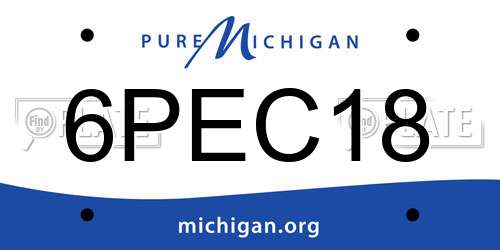 6PEC18 Michigan License Plate