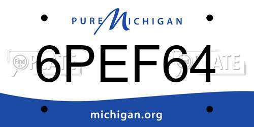 6PEF64 Michigan License Plate