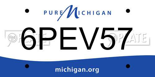 6PEV57 Michigan License Plate
