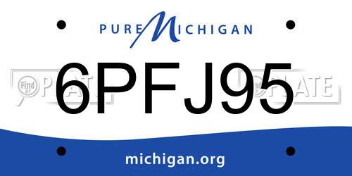 6PFJ95 Michigan License Plate