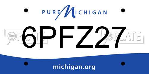 6PFZ27 Michigan License Plate