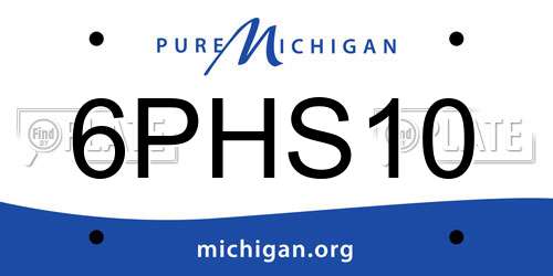 6PHS10 Michigan License Plate