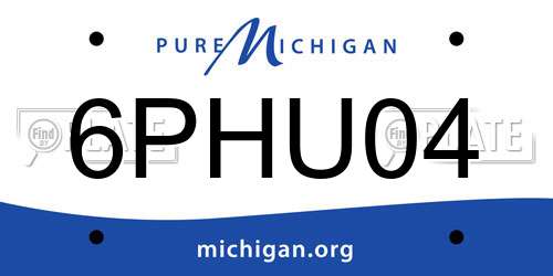 6PHU04 Michigan License Plate