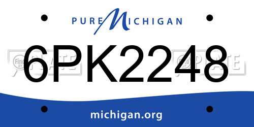 6PK2248 Michigan License Plate