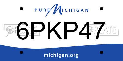 6PKP47 Michigan License Plate