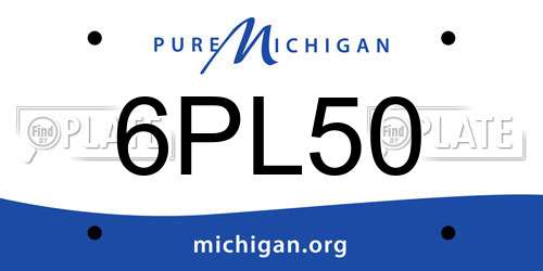 6PL50 Michigan License Plate