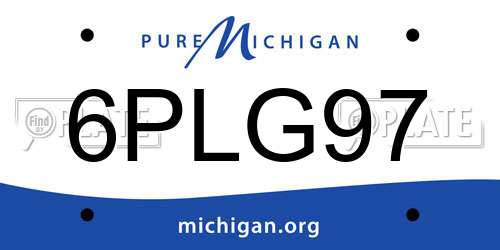 6PLG97 Michigan License Plate