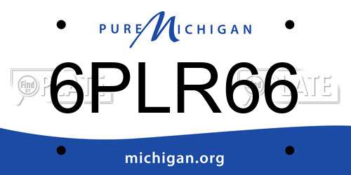 6PLR66 Michigan License Plate