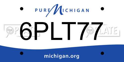 6PLT77 Michigan License Plate