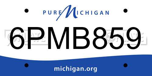 6PMB859 Michigan License Plate