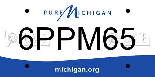 6PPM65 Michigan License Plate