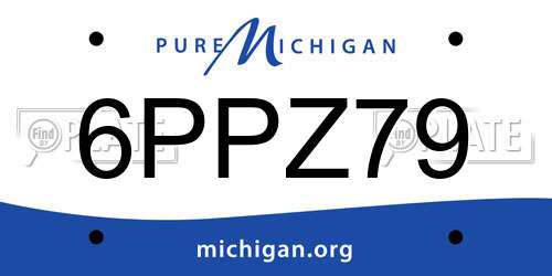 6PPZ79 Michigan License Plate