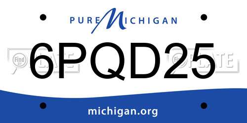 6PQD25 Michigan License Plate
