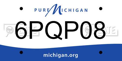 6PQP08 Michigan License Plate