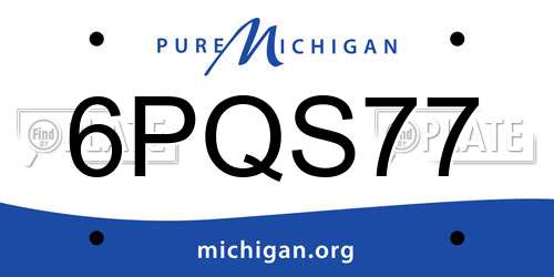 6PQS77 Michigan License Plate