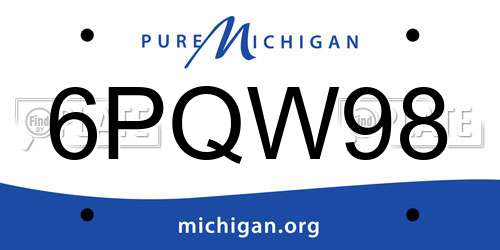 6PQW98 Michigan License Plate