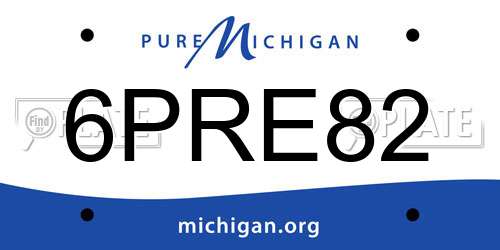 6PRE82 Michigan License Plate