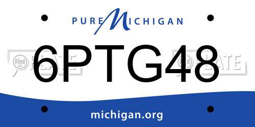 6PTG48 Michigan License Plate