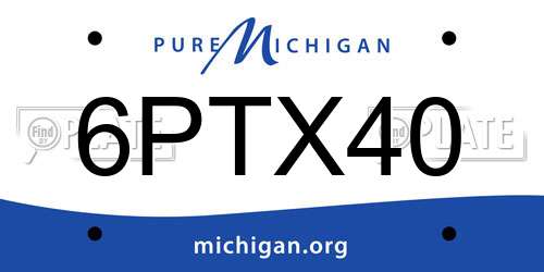 6PTX40 Michigan License Plate