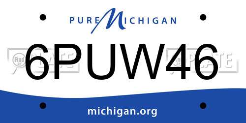 6PUW46 Michigan License Plate