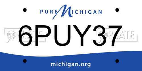 6PUY37 Michigan License Plate