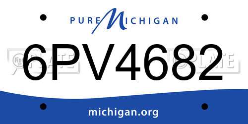 6PV4682 Michigan License Plate