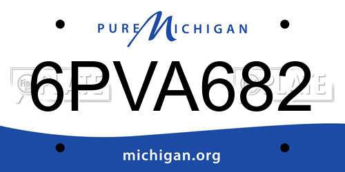 6PVA682 Michigan License Plate