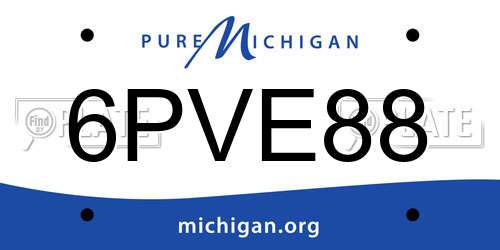 6PVE88 Michigan License Plate