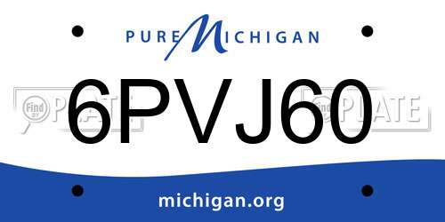 6PVJ60 Michigan License Plate