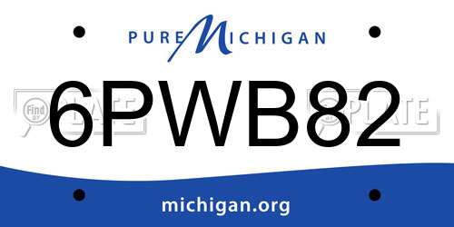 6PWB82 Michigan License Plate