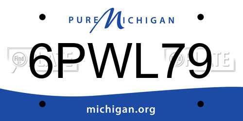 6PWL79 Michigan License Plate