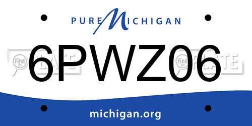 6PWZ06 Michigan License Plate
