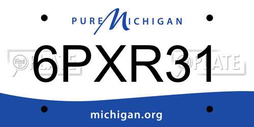 6PXR31 Michigan License Plate