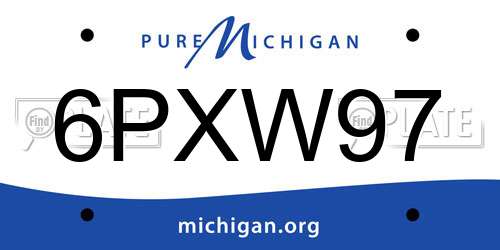 6PXW97 Michigan License Plate