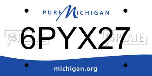 6PYX27 Michigan License Plate