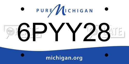 6PYY28 Michigan License Plate