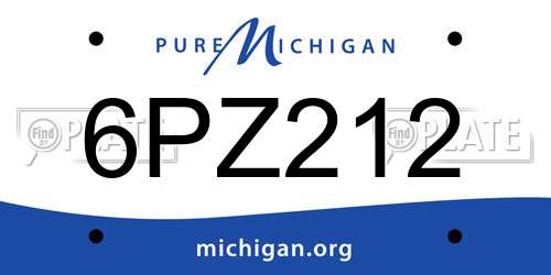 6PZ212 Michigan License Plate