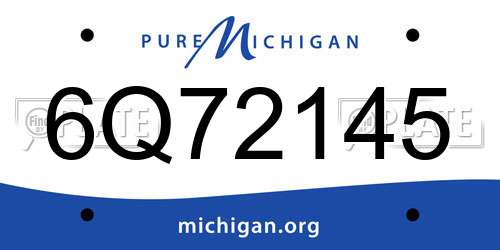 6Q72145 Michigan License Plate