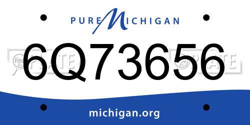 6Q73656 Michigan License Plate