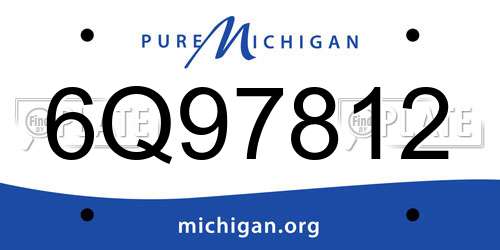 6Q97812 Michigan License Plate