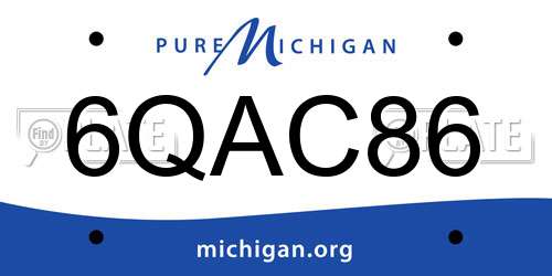 6QAC86 Michigan License Plate