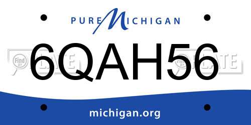 6QAH56 Michigan License Plate
