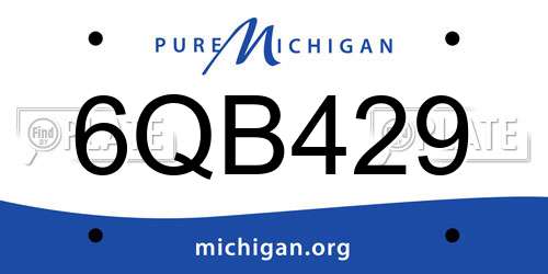 6QB429 Michigan License Plate