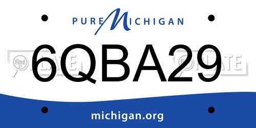 6QBA29 Michigan License Plate